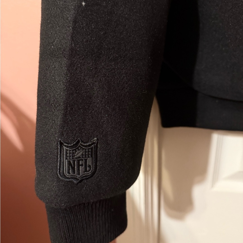 NFL Philadelphia eagles Black felt Bomber varsity vintage style Jacket MEDIUM - Picture 5 of 8